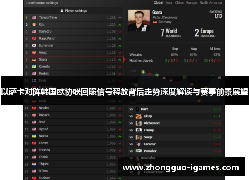 以萨卡对阵韩国欧协联回暖信号释放背后走势深度解读与赛事前景展望 以萨卡对阵韩国欧协联回暖信号释放背后走势深度解读与赛事前景展望